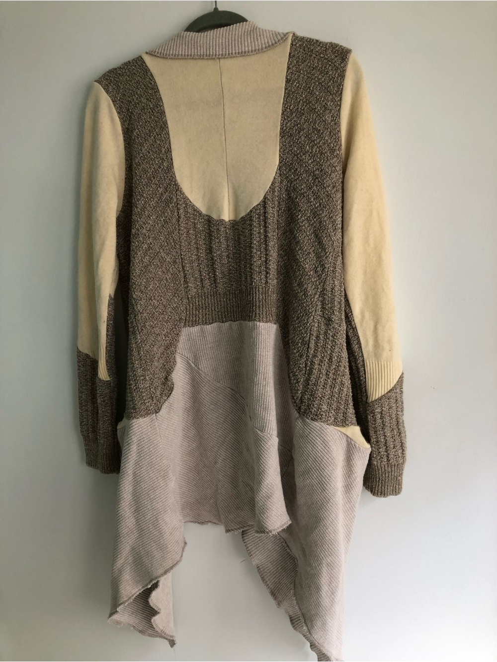 Reworked Whimsical Patchwork Handmade Upcycled Cardigan Sweater Hippie Boho - Picture 6 of 11
